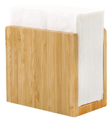 Servilletero Vertical De Bambú Natural Impermeable Para Mesa