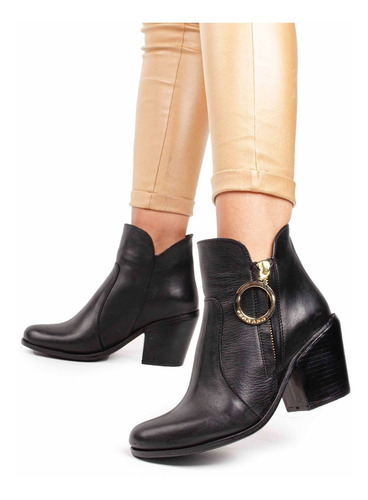 Imagen 2 de 5 de Botinetas Botines Botas De Mujer De Cuero Franka - Ferraro