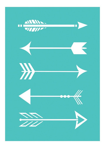 Imagen 2 de 3 de Stencil Laura Craft Set Plumas Y Flechas Boho