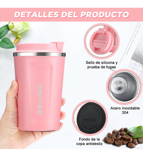 Termo Para Cafe Vaso Térmico Portátil 380ml Acero Inoxidable