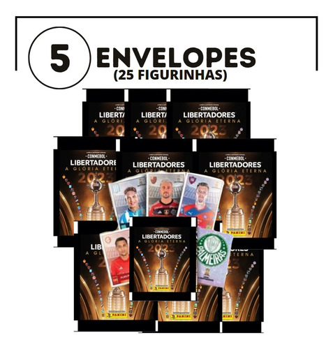 Conmebol Libertadores - Kit Com 25 Figurinhas (05 Envelopes) KIT PACOTINHOS COM FIGURINHAS LIBERTADORES 2023