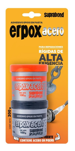 Pegamento Pasta Suprabond Adhesivo ERPOX ACERO ALTA EXIGENCIA no tóxico