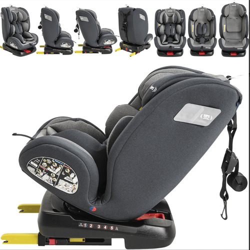 Cadeira Para Carro Kiddo Whoop 360 Isofix Top Tether Cinza