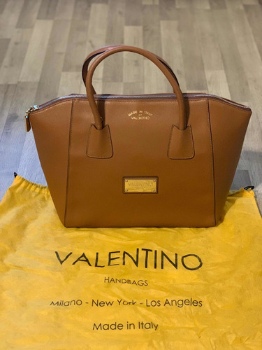 Bolsa Valentino By Mario Valentino Cafe 100% Original Piel