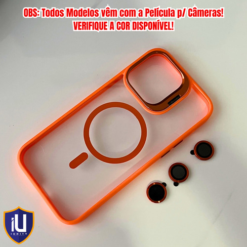 Capa Suporte Apoio Magnética P/ iPhone + Película Vidro 3d