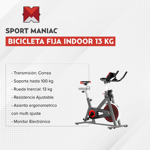Bicicleta Indoor Spinning 13 Kg Profesional Sport Maniac