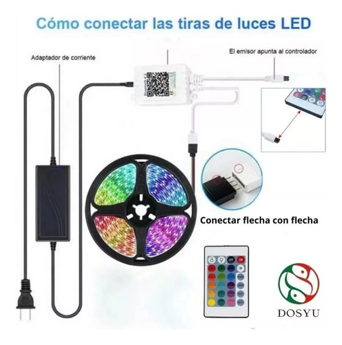 Tira Led 5050 Rollo Multicolor 5 Metros 16 Colores Control
