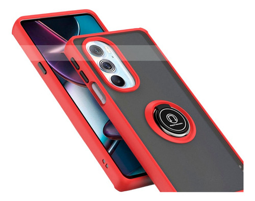 Funda Para Poco M5 Uso Rudo Anticaidas Con Anillo Rojo M5
