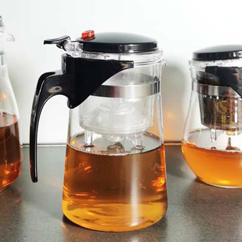 W Tetera De Vidrio Transparente Con Colador De Té, 900ml