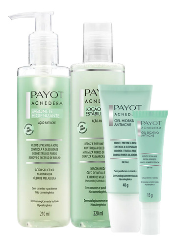 Payot Acnederm Gel Hidra Antiacne Sabonete Líquido Tônico