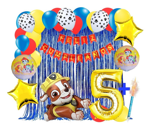 Globos Paw Patrol Rubble Kit Decoración Fiesta