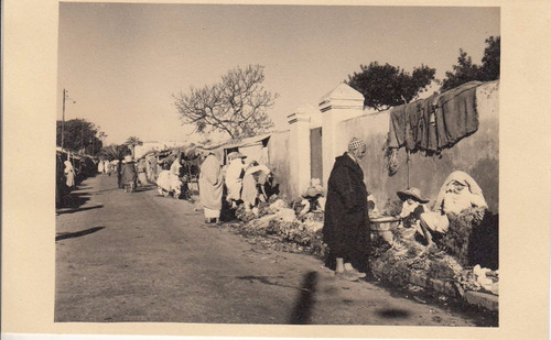 1950 Tanger Fotografia Real Zoco Mercado Marruecos Vintage
