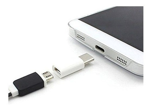 Adaptador Micro Usb Hembra A Tipo C Macho Otg Celular Color Plateado
