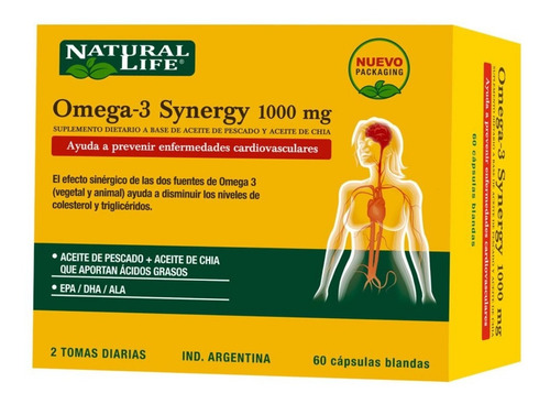 Omega 3 Natural Life  Synergy  X 60 Capsulas