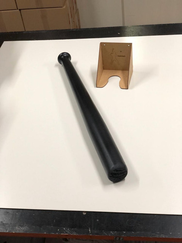 Taco De Baseball (beisebol) Comp. 70 Cm Preto Suporte Brinde