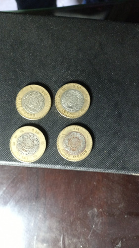 4 Monedas Coleccionables De Diez Pesos 98-99-2000;2001