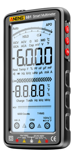 Aneng 681 Multímetro Digital Anti-quemadura Recargable 6000
