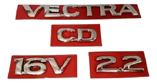 Emblemas  Vectra + Cd + 16v + 2.2 - Ano 96 - Cromados