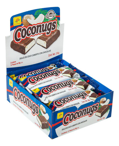 24 Piezas Coconugs Dulce De Coco Cubierto De Chocolate