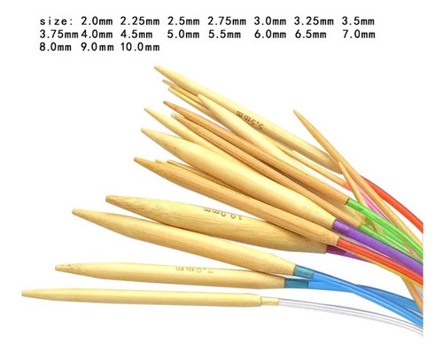 Set De Palillos Circulares De Bambú 40 Cm.