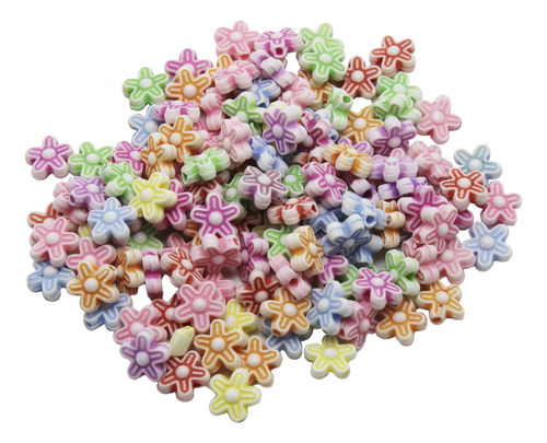 Cuenta Separador Acrílico 100g Pulseras Bisutería Collares Flor 550pz 1 Cm 1 Cm
