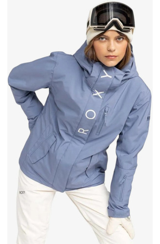 Campera Snow Roxy Jetty Solid Np Celeste Oscuro Xxl