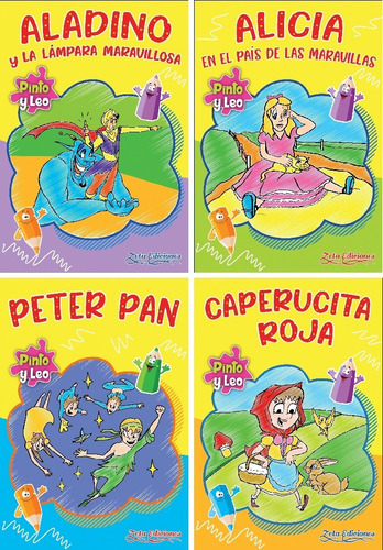 Libros Para Pintar Pinto Y Leo (4 Unidades)
