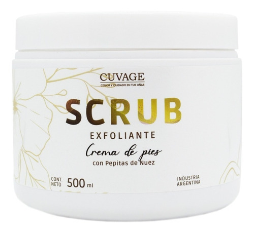 Cuvage Scrub Exfoliante Crema De Pies Con Pepitas Nuez 500ml