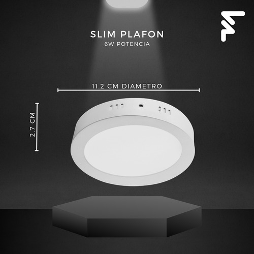 Panel Plafon Redondo Aplicar Led 6w Luz Calida/fria Bellalux