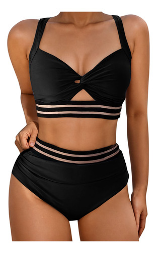 Bikini T20 Soft Con Correa Sin Espalda De Color Liso Para Mu