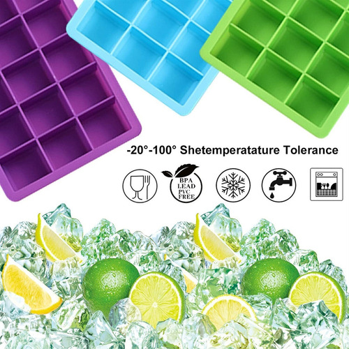 Qw Moldes Silicona Para Hielo3 Pcs Hacer Hielos Molde