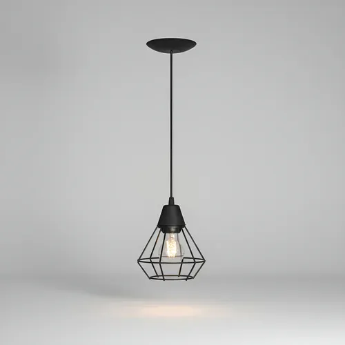 Lampara Colgante Led Jaula Negro E27 Techo Ferrolux Negro Texturado ...