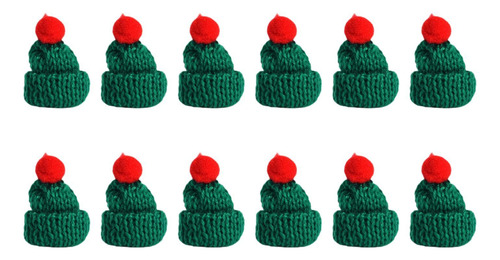 12 Piezas De Mini Sombreros De Punto Navideños, De Muñeco