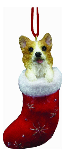 Adorno De Navidad De Corgi Gales Con Detalle  Santa's Little