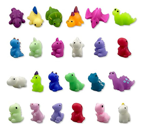 Qingqiu 24 Pcs Dinosaur Kawaii Squishies Mochi Squishy Toy S