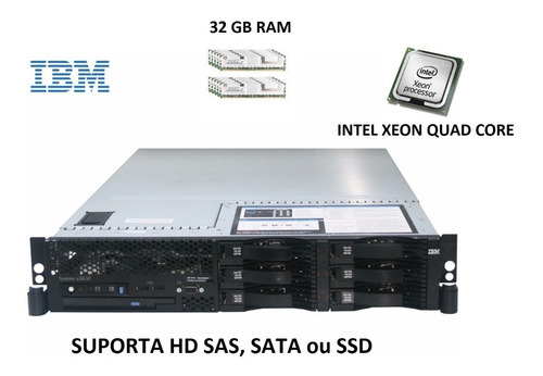 Servidor Ibm X3650 2 Intel Quadcore E5310 2tb Sata 32 Gbram