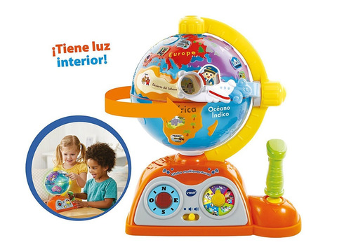 Globo Interactivo Multiaventuras Vtech Con Luz Y Sonido Mapa