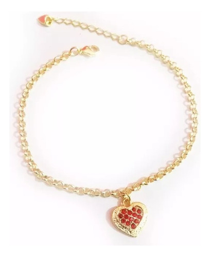 Pulseira Love Amor Coração Folheado A Ouro 18k