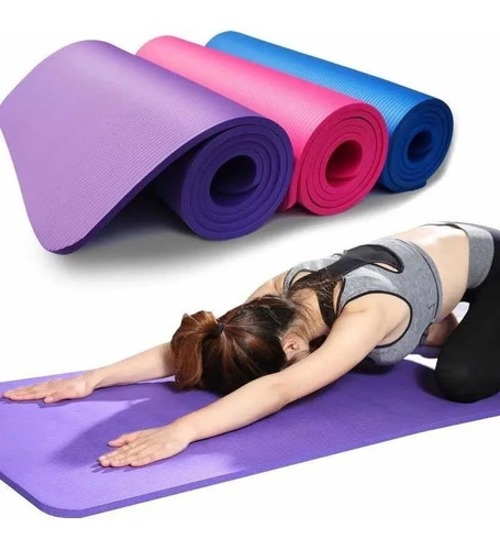 Imagen 4 de 9 de Colchoneta Yoga Gym 180 X 60 X 1 Cm. Pilates + Bolso
