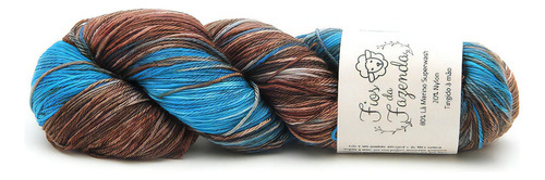 Lã Merino Sock Sw 3ply 100g Fios Da Fazenda 400mts Cor 289- Curação