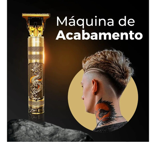  Hair Trimmer Máquina De Cortar Cabelo, Profissional, Dragão Dourado-escuro 110V/220V