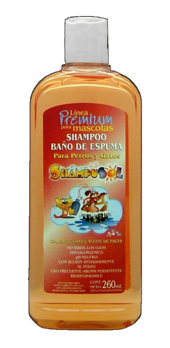 Shampoo Baño De Espuma Shampusol 260ml Premium Perros Gatos
