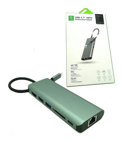 Imagen 4 de 7 de Hub 6 En 1 Funcion Dex Hdmi 4k Usb Tipo C Rj45 Usb-c