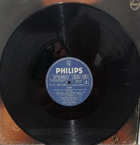 Lp Maria Bethania Alibi Com Encarte Estandar (Usado)