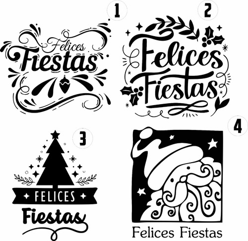 Vidrieras Navidad Vinilos Plotter Felices Fiestas Decorativo