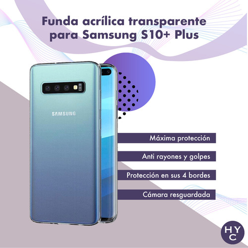 Funda Transparente Compatible Samsung S10 + Plus - Acrílico