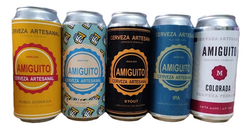 Six Packs Cerveza Artesanal Amiguito Surtida Latas 473cc