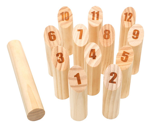 Juego De Lanzamiento De Bloques Numerados De Madera, Juego