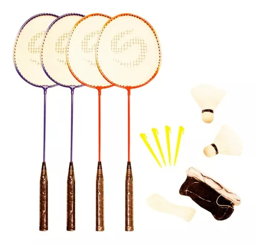 Kit Badminton Adulto 2 Raquetas + 2 Plumas + Funda Sixzero