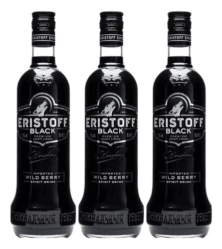 Vodka Eristoff Black 700 Ml Pack 3